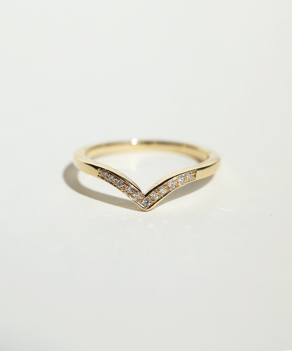 Rose Gold Diamond V Ring | Catherine Angiel